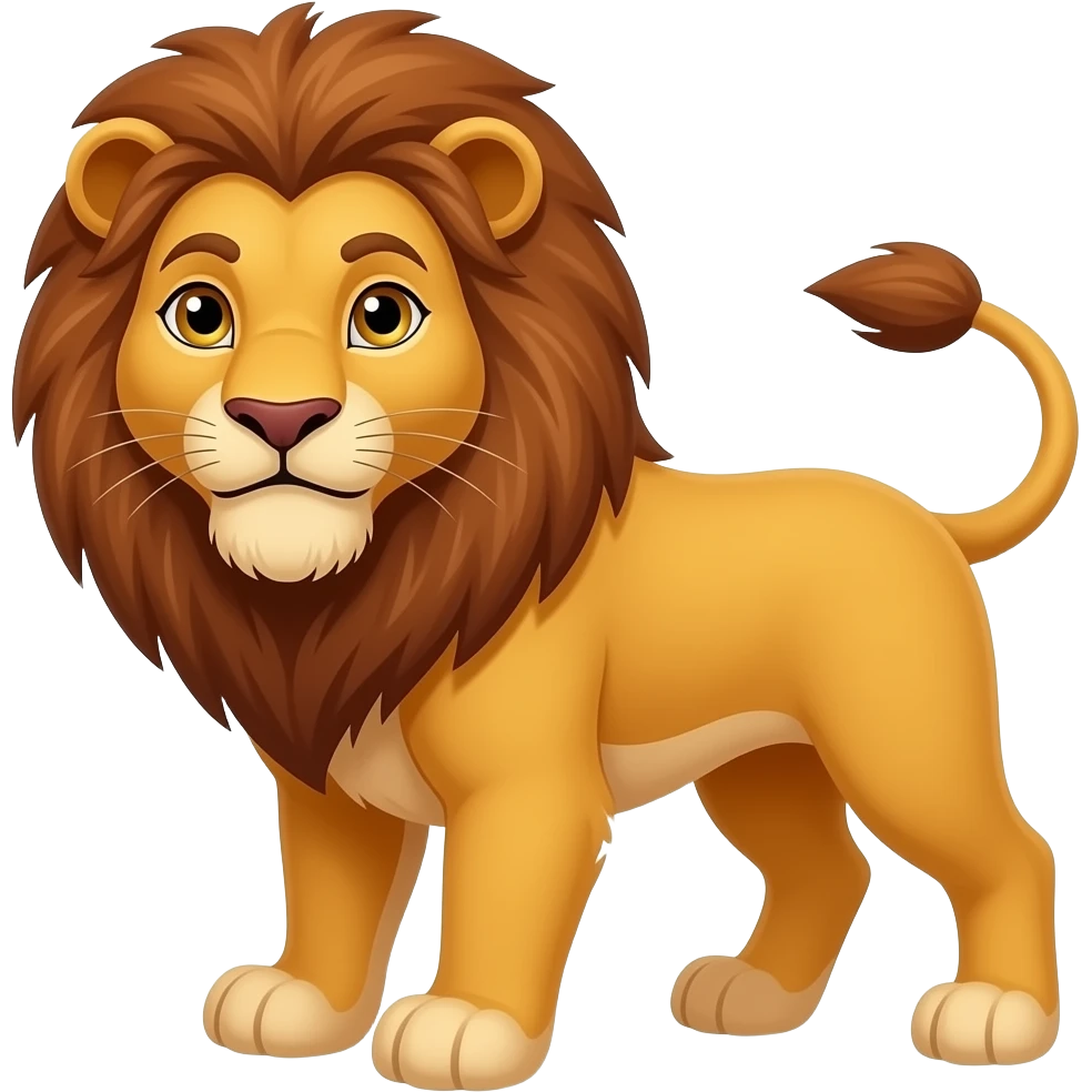 The Cowardly Lion from The Wonderful Wizard of Oz with gold eyes emoji