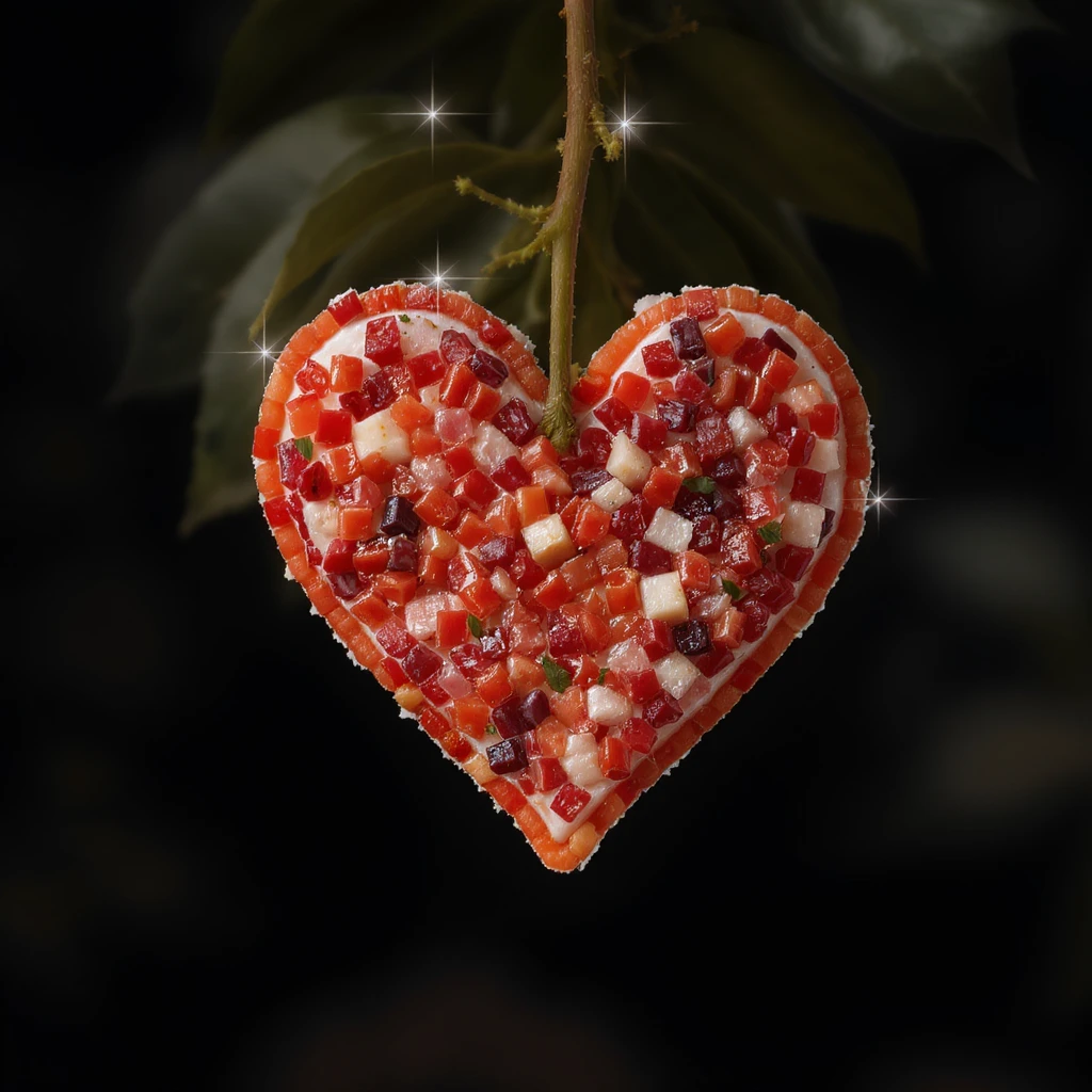 food heart emoji with sparkles emoji