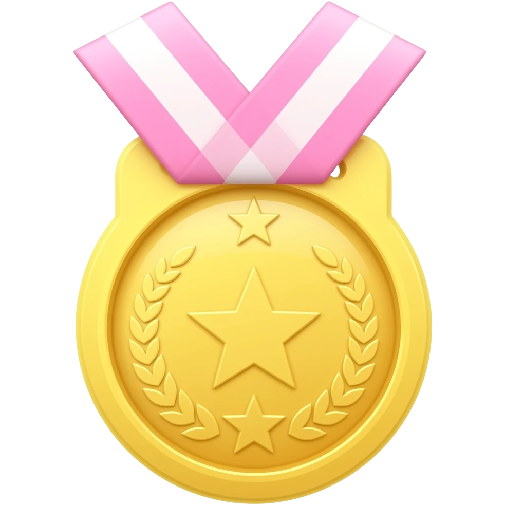 MEDALLA ROSA CON AMARILO emoji