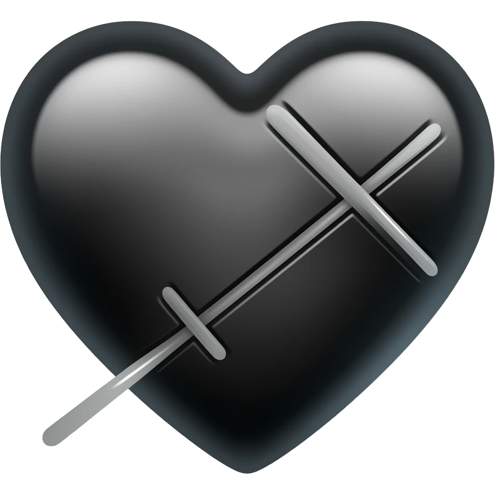black mending heart emoji