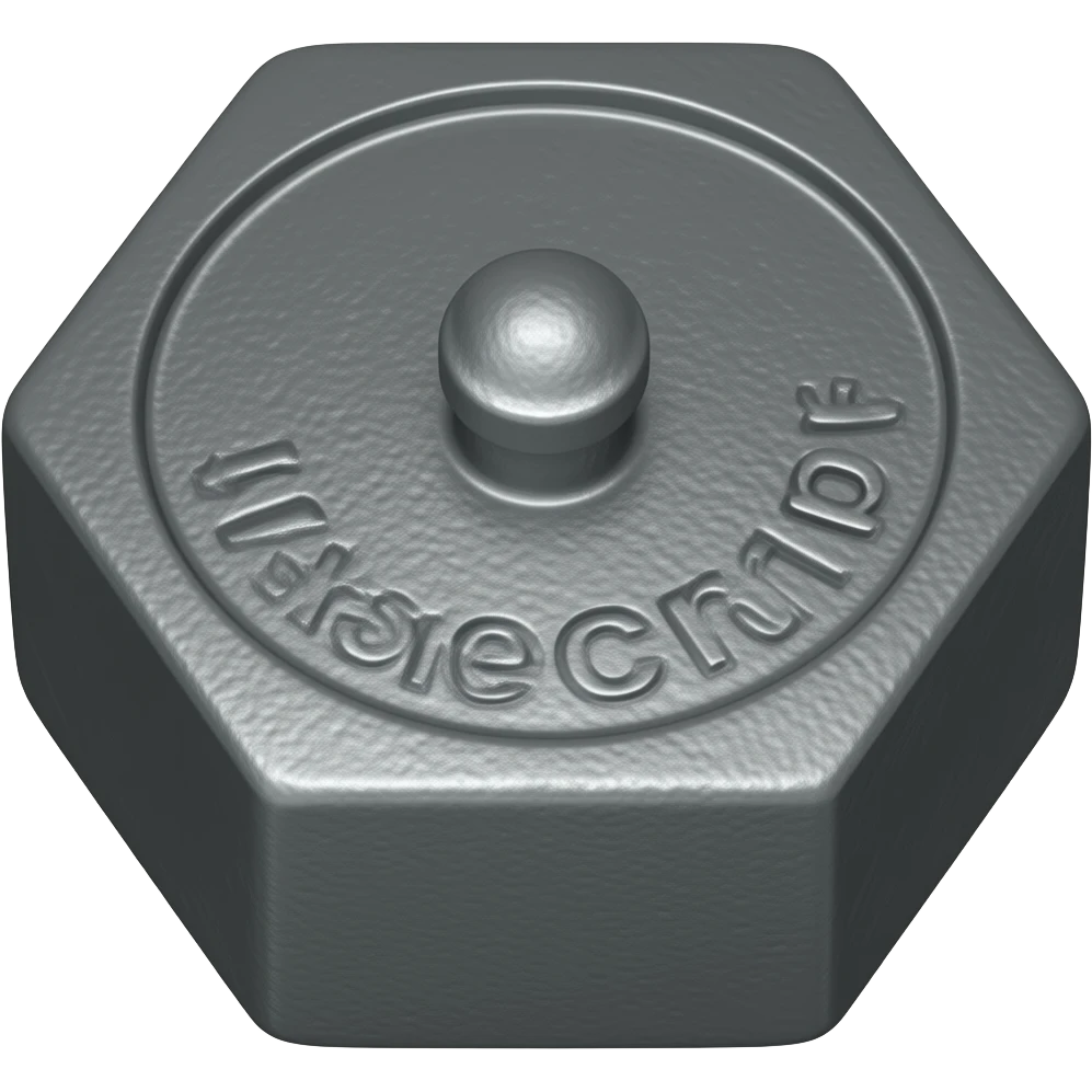 A 1-ton iron weight featuring the JavaScript logo emoji