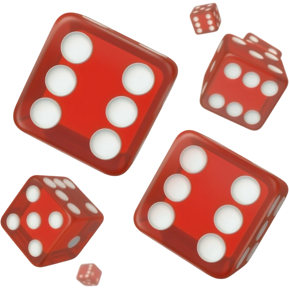 Red good luck dice tossed in the air emoji emoji