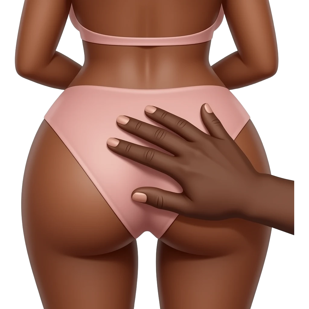 hand of an African. Black slapping a black woman's buttocks emoji