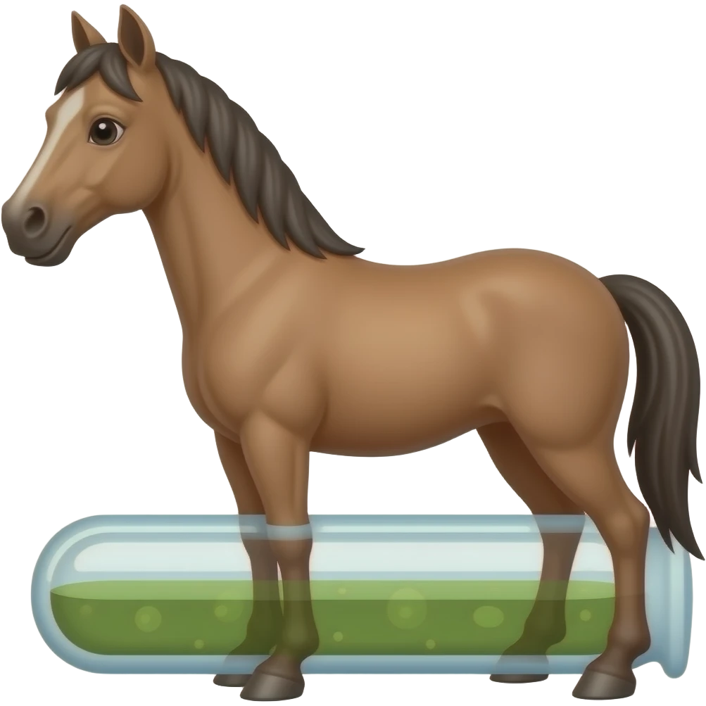 Test tube with legs on a horse emoji