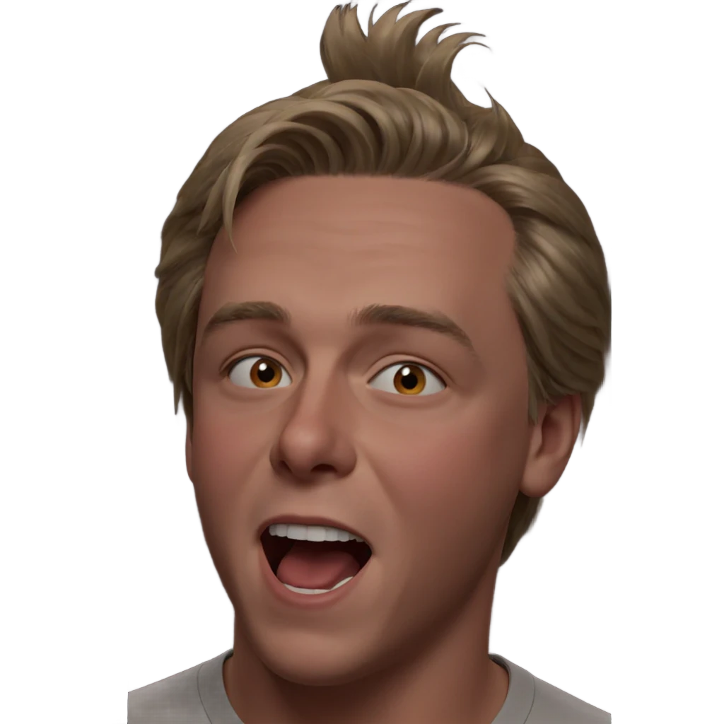 meme boy with open mouth emoji