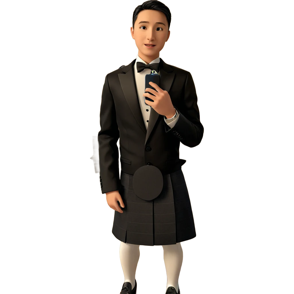 boy in formal attire indoors emoji