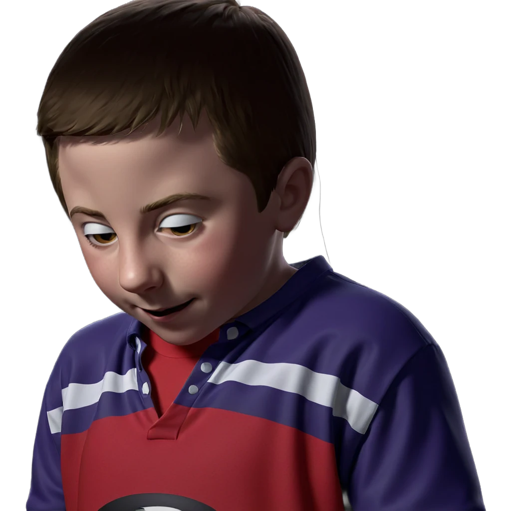 boy in red shirt portrait emoji