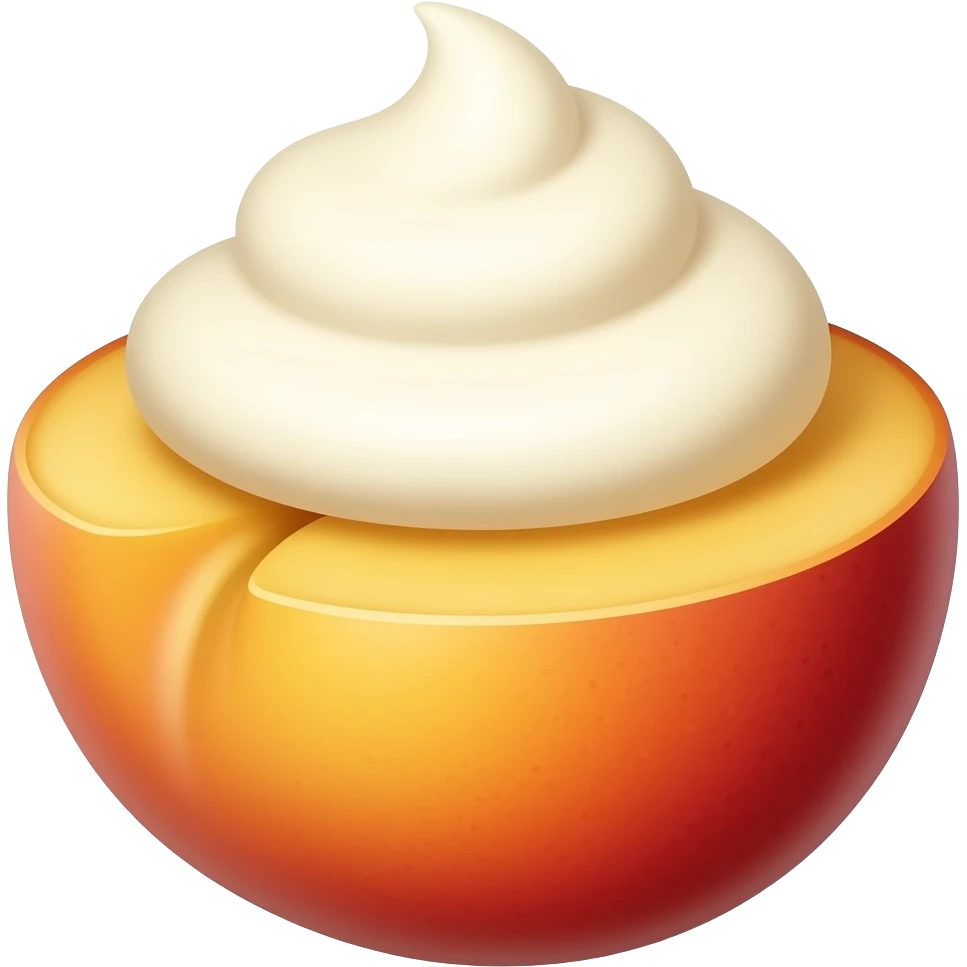 Pêche cuite et mousse vanille emoji