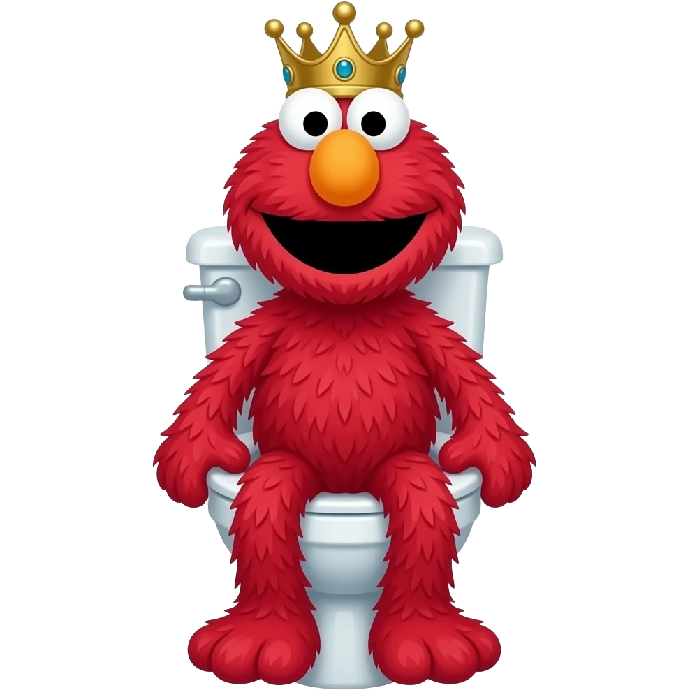 King Elmo on the toilet emoji