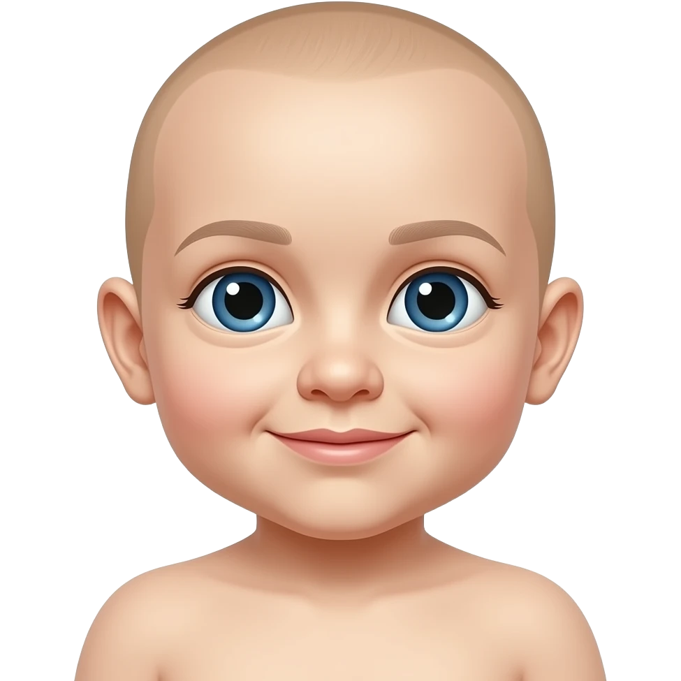 Bald baby emoji