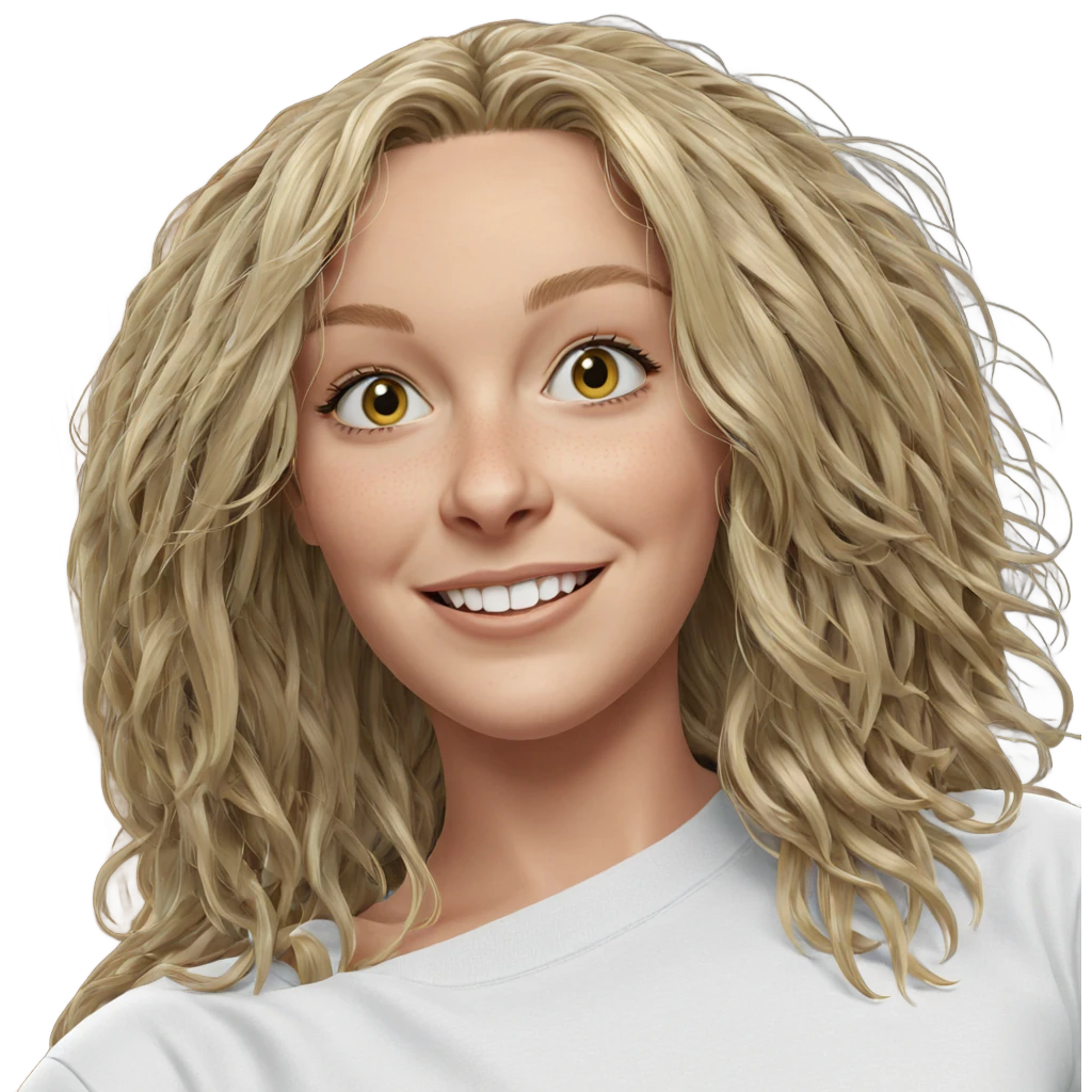 smiling girl with long blonde hair emoji