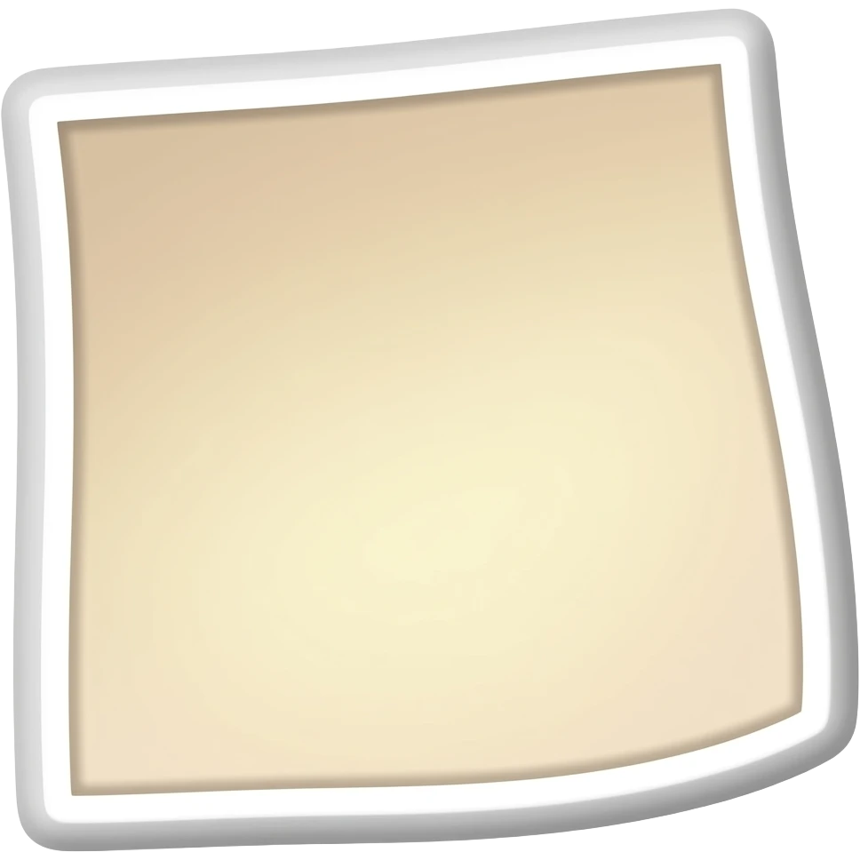 Simple and minimalistic sticker of a white cute sticky note, white outline, smooth gradients or solid colours emoji