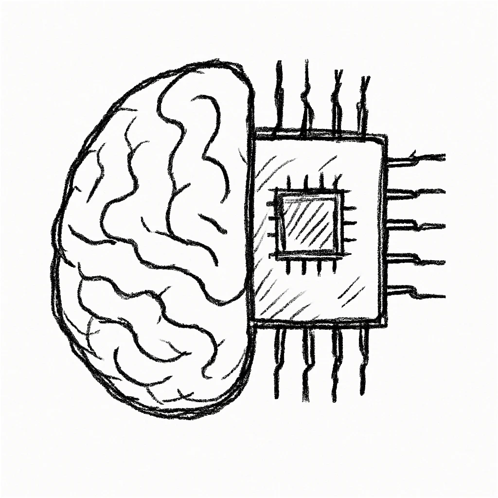 a brain merged with a microchip emoji