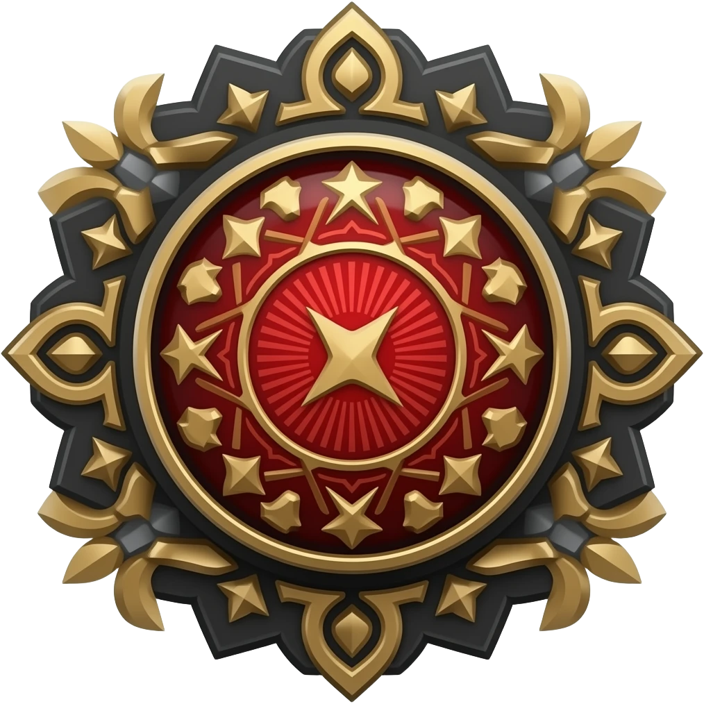 red and black ornate medal emoji