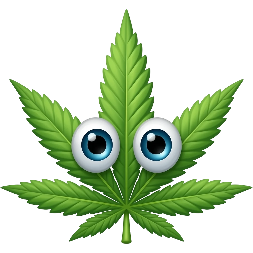 Realiza un emoji de una marihuana co los ojos por favor emoji