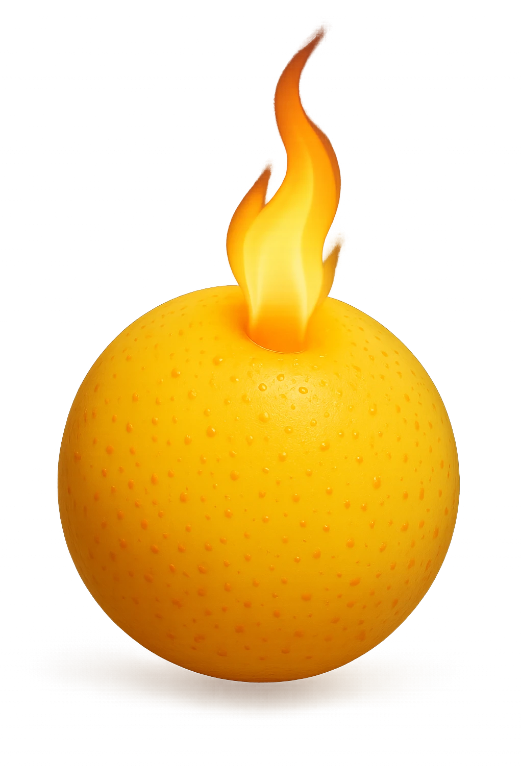 cellula di grasso (adipocita) gialla con fiamma 3d emoji