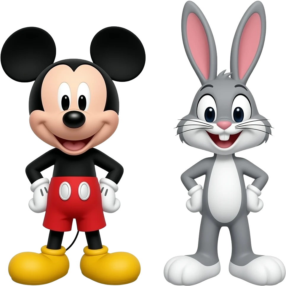 Mickey Mouse Full Body and Bugs Bunny emoji