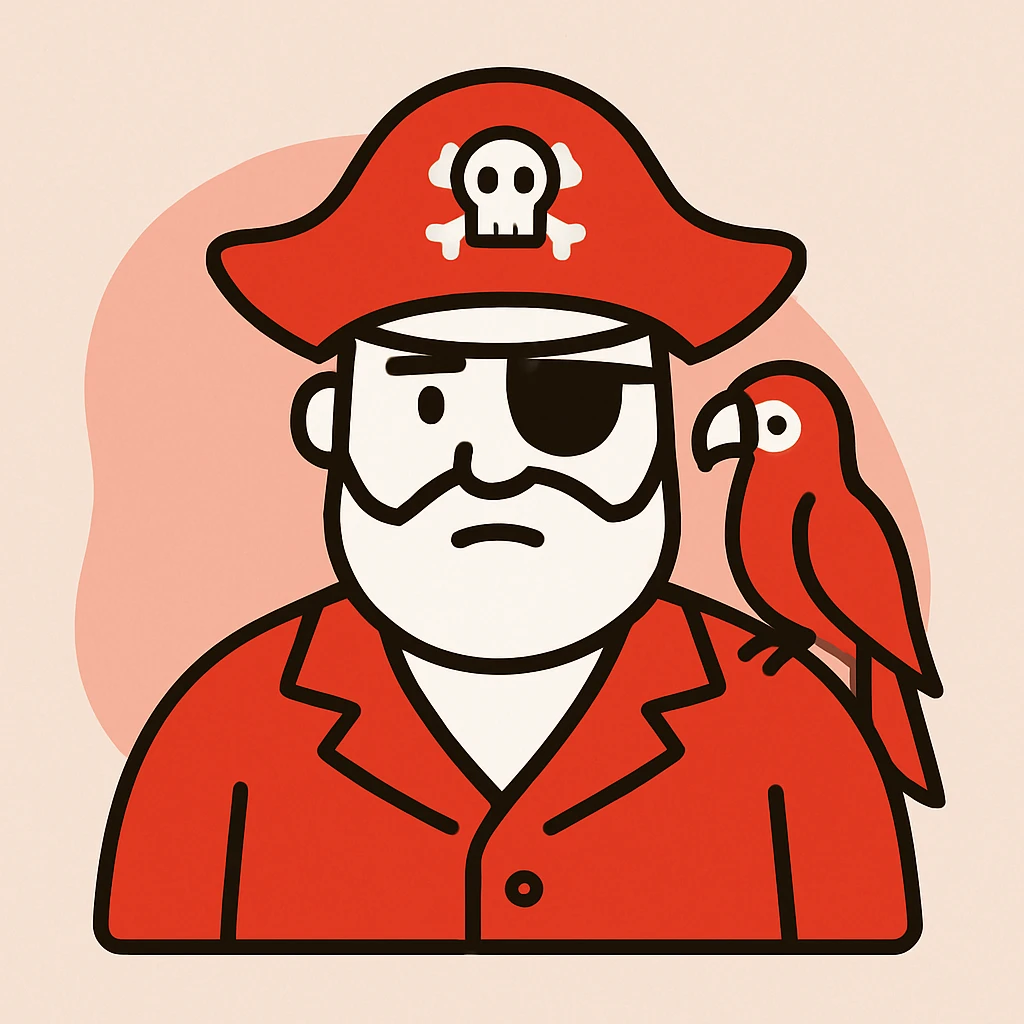 pirate with eye patch and parrot emoji