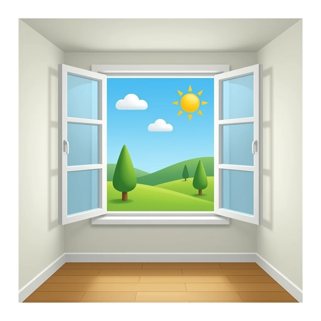 hazme una habitacion con una bentan que de al exterior emoji