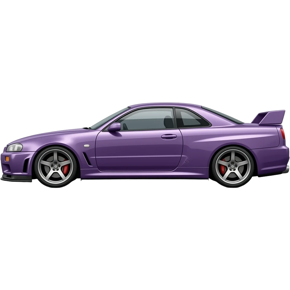Purple jdm nissan skyline on the side emoji