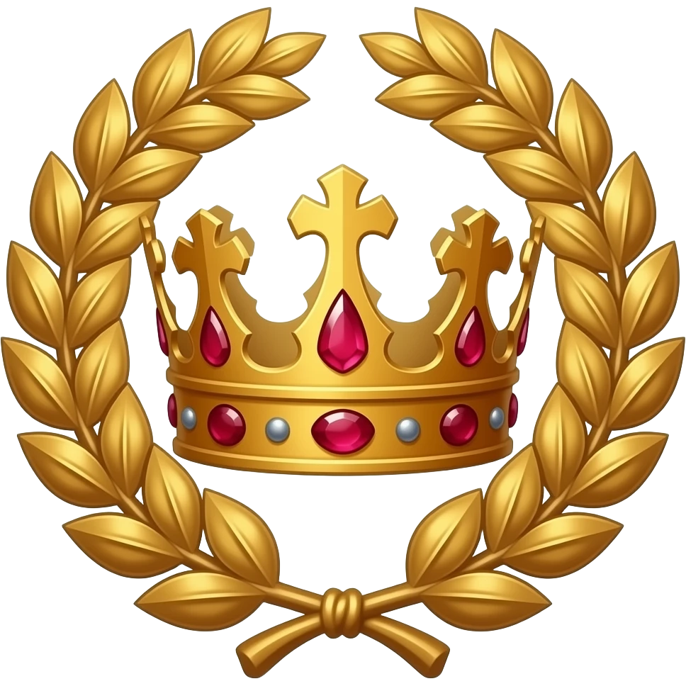 Corona de laurel imperial de oro y diamantes rojos del dios Emperador de Warhammer 40k emoji