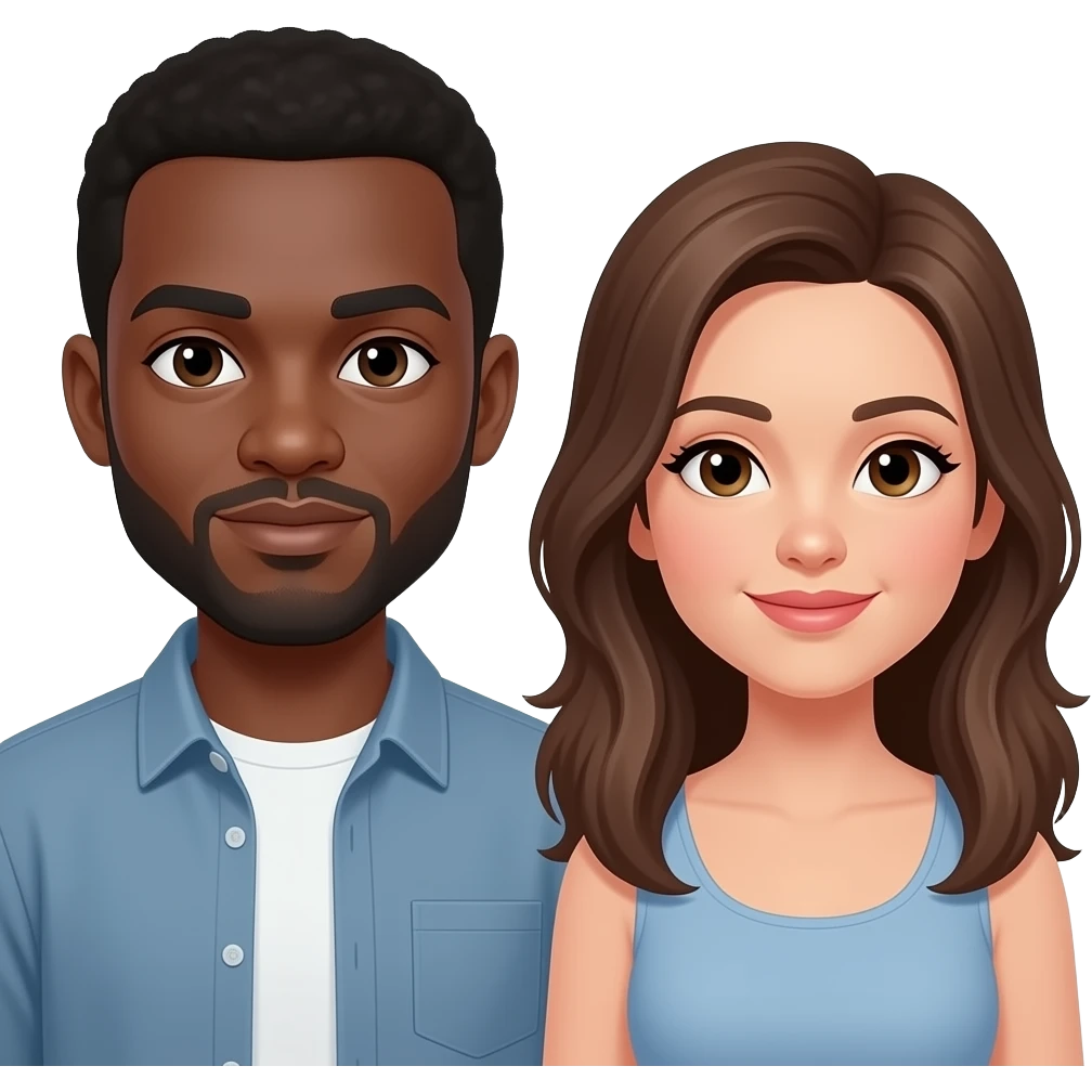 Black Man Light Skin Woman 69 emoji