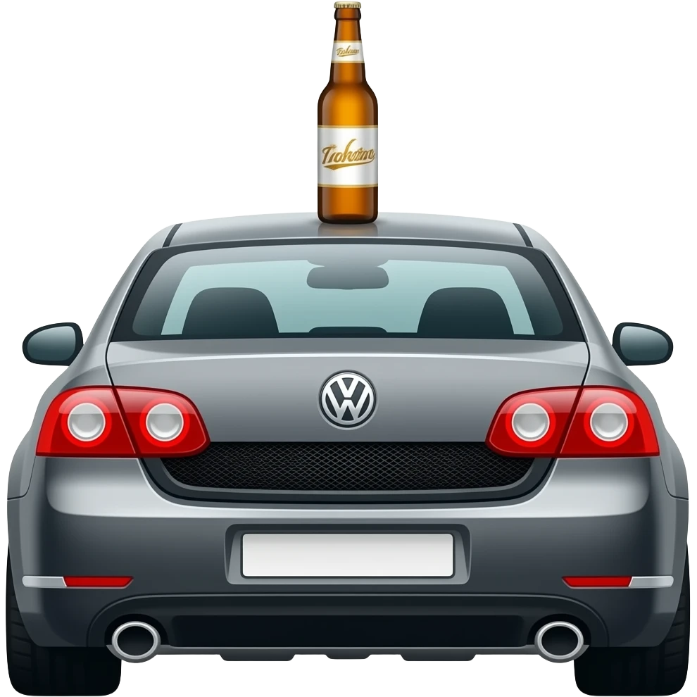 Volkswagen Passat SS 2010 with a beer bottle on the roof emoji