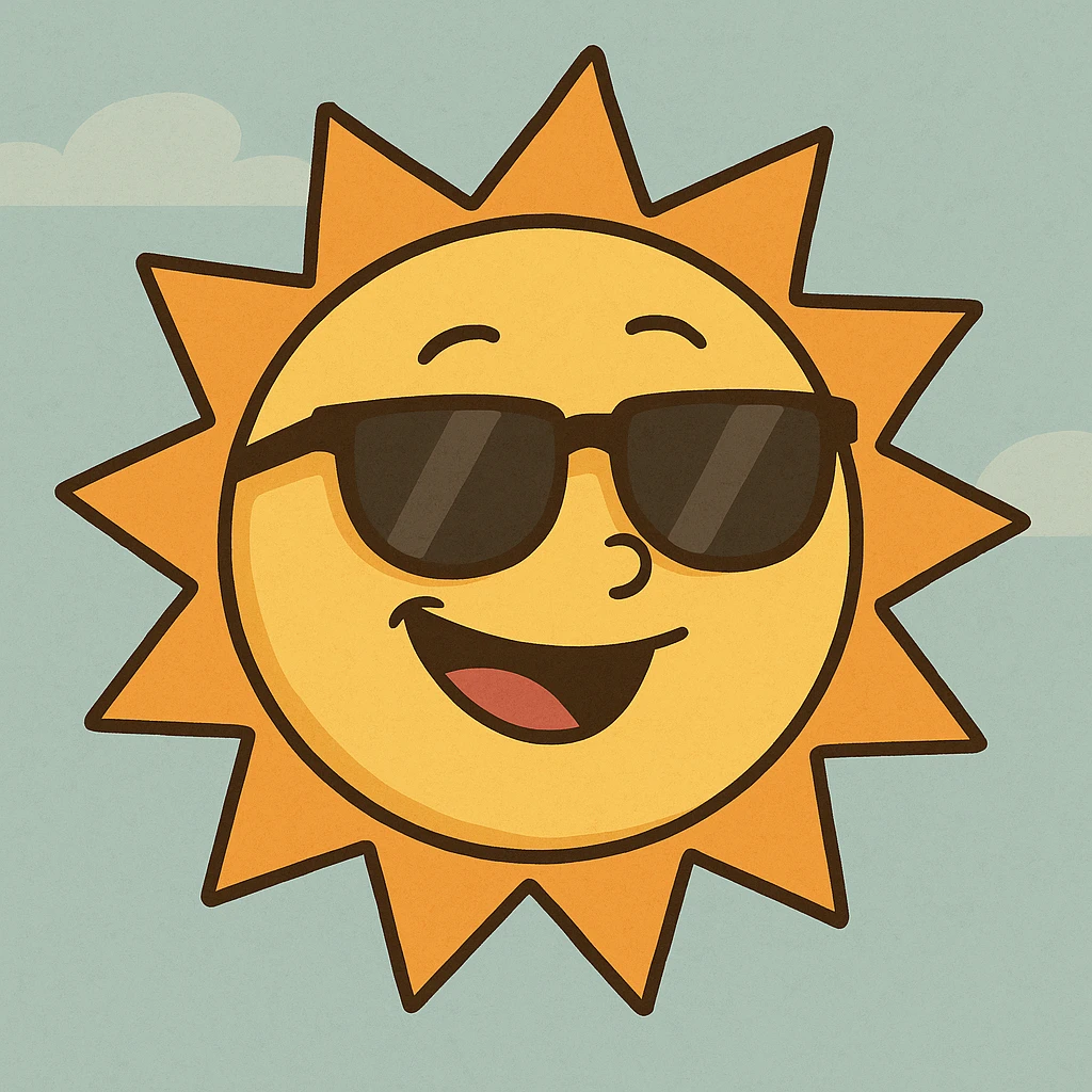 a cheerful sun with sunglasses emoji