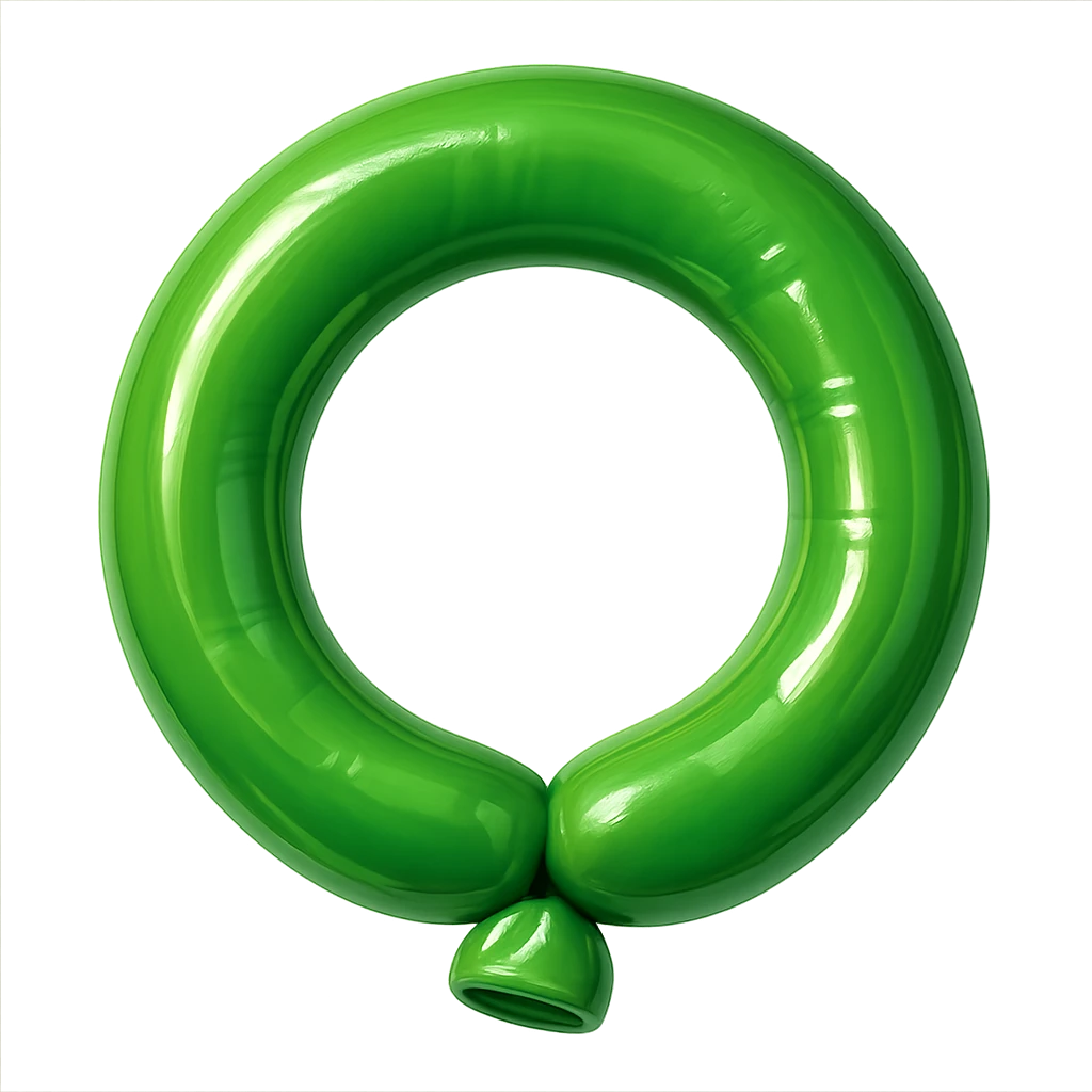 green circular balloon, simple, playful, suitable for emoji or sticker emoji