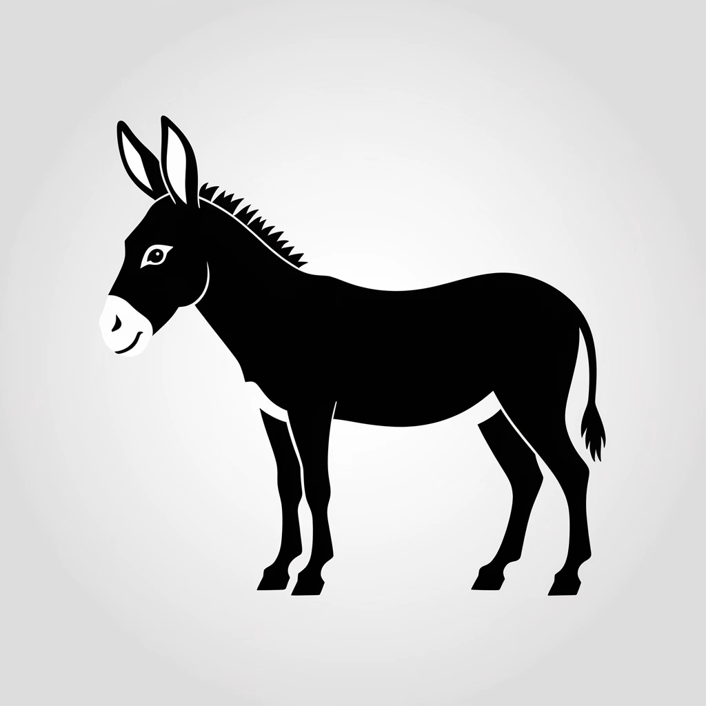 Donkey icon black silhouette emoji