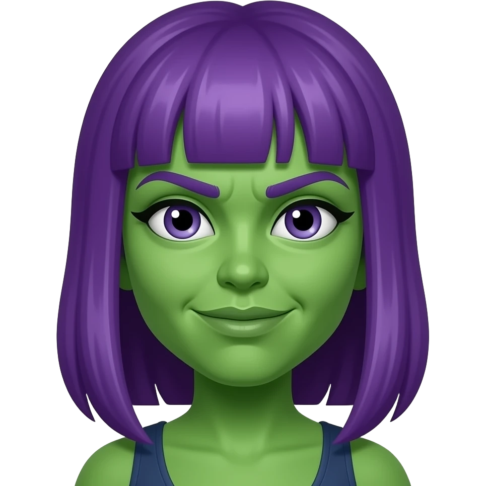 mulher hulk de cabelo  roxo emoji