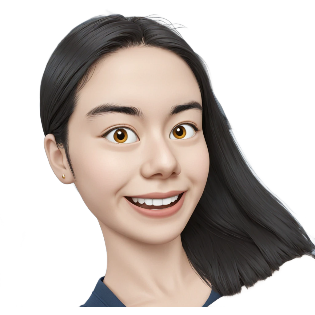 smiling girl in car interior emoji