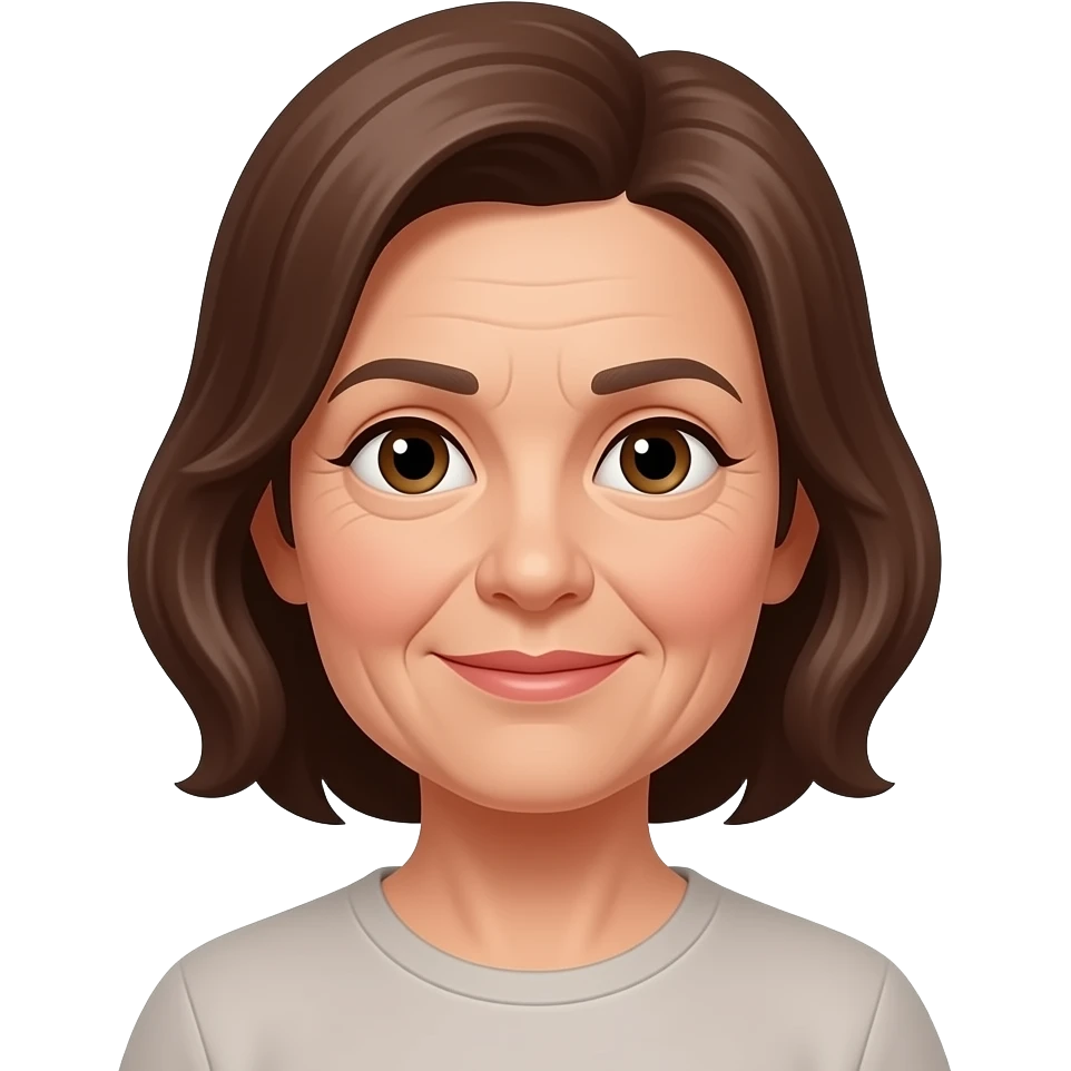 woman in her 60s with brown hair emoji