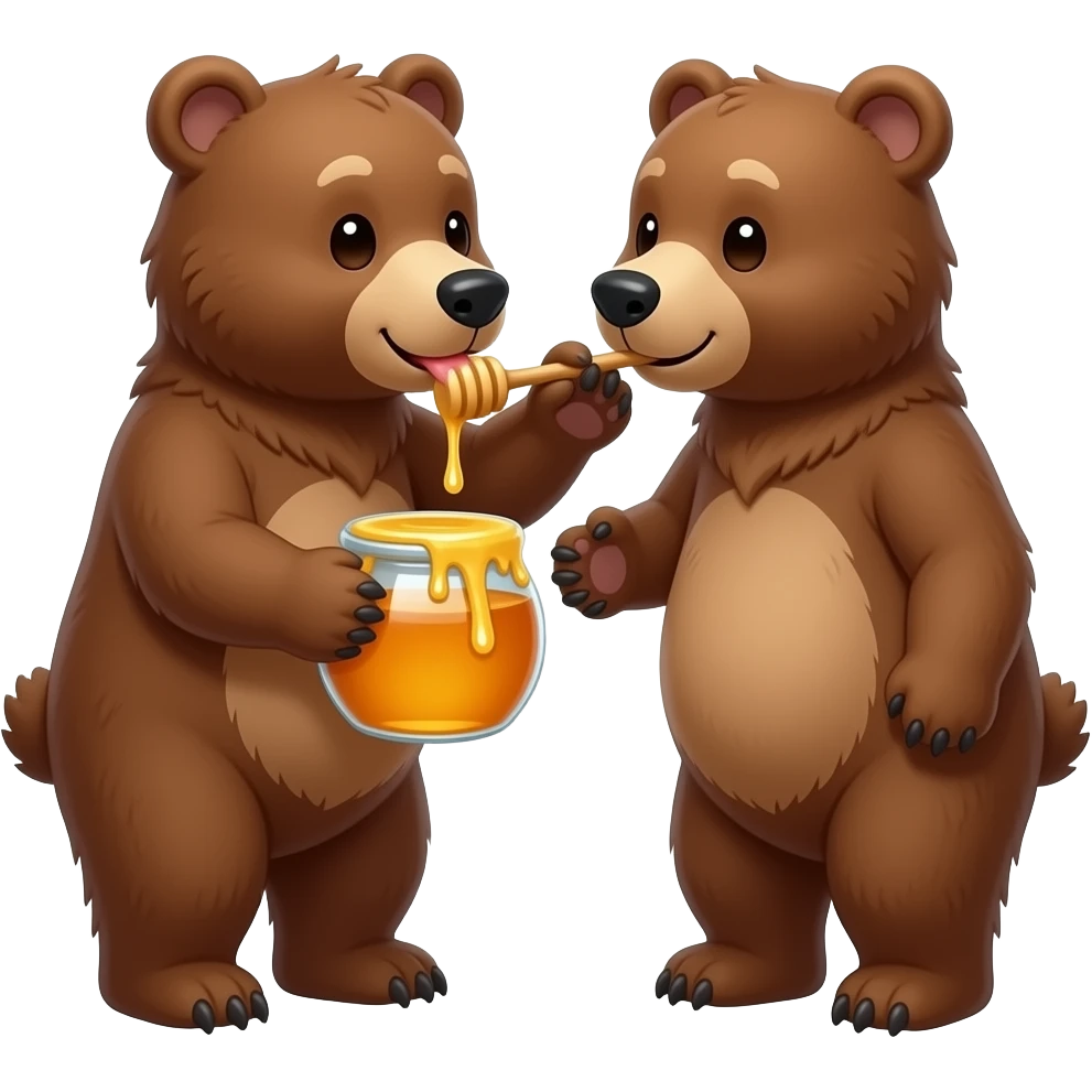 bear lick MMM honey put it another bears mouth emoji