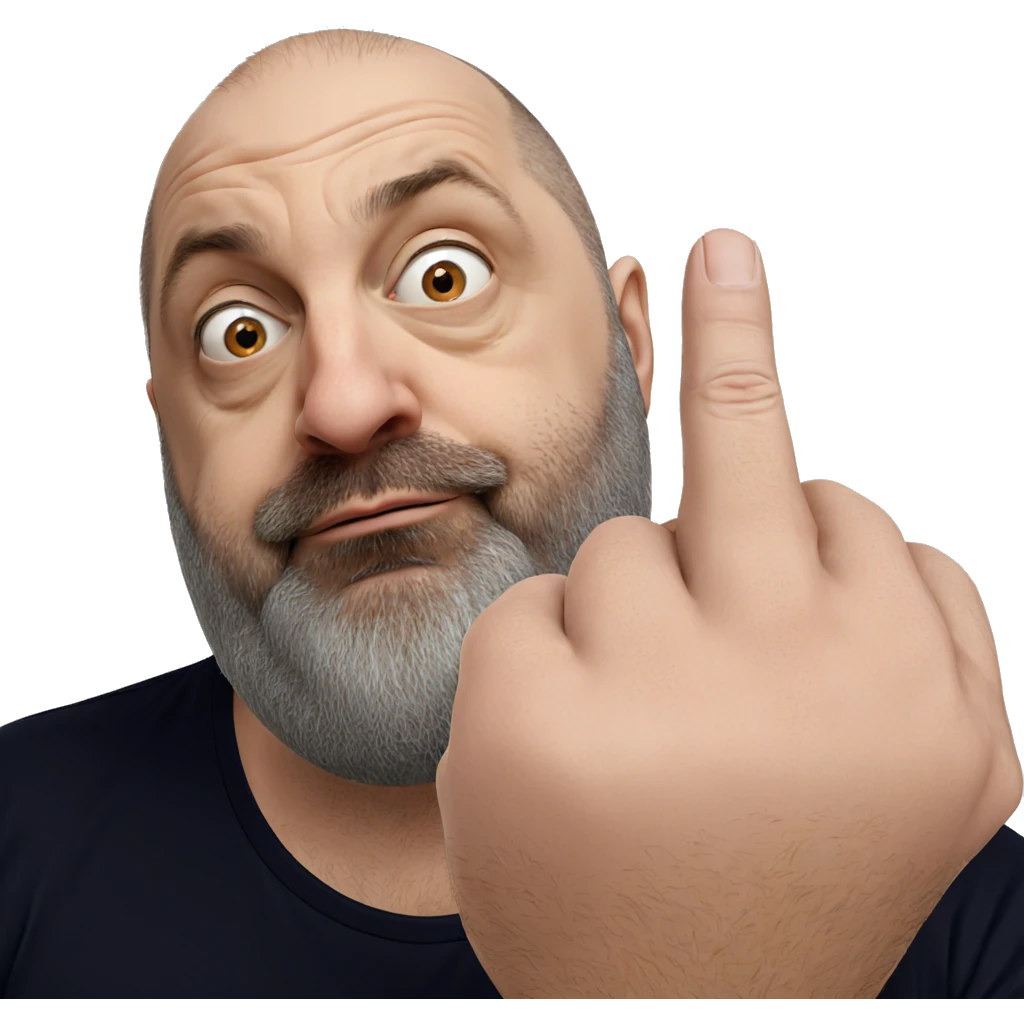 bald man with beard portrait emoji