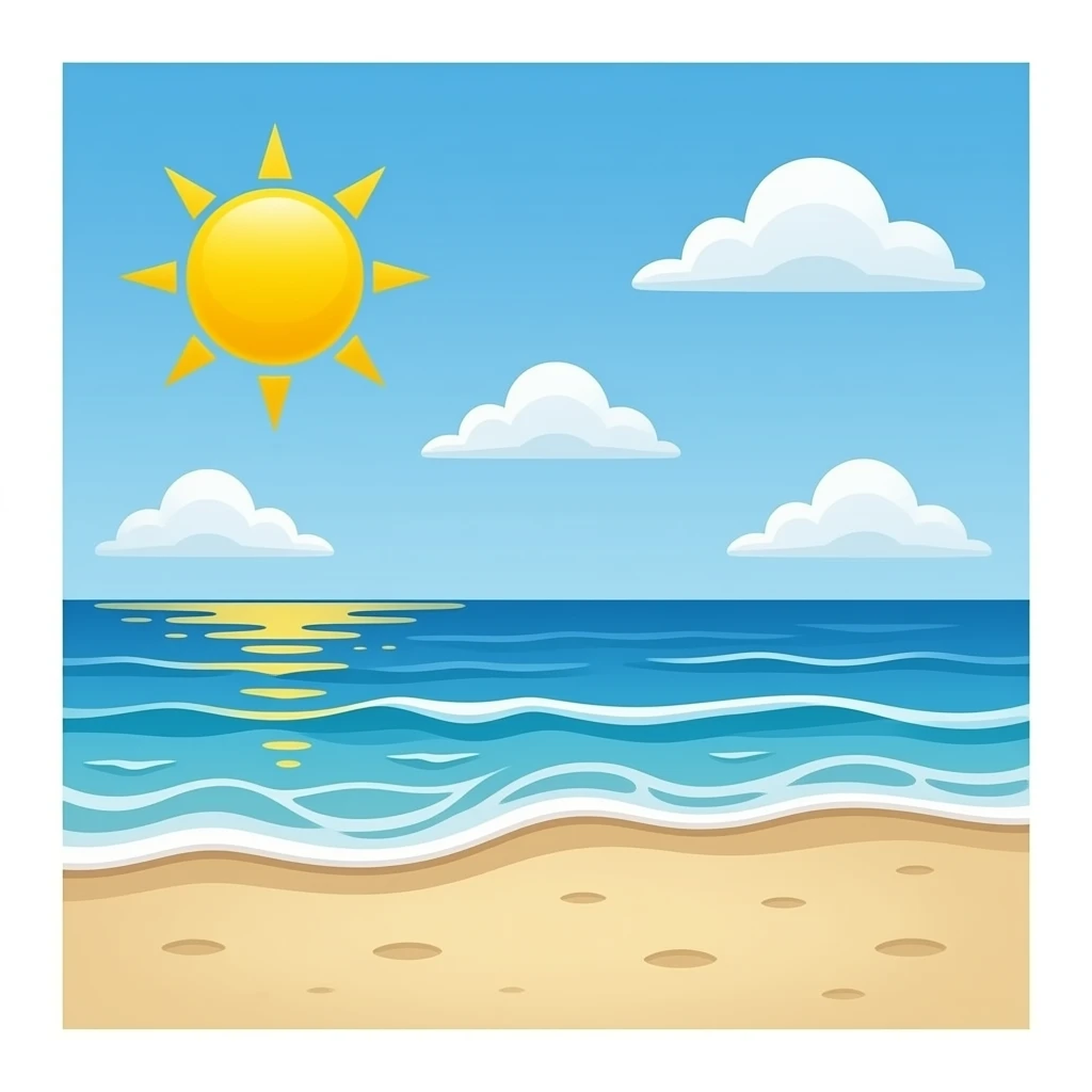 Make me this beach emoji icon emoji