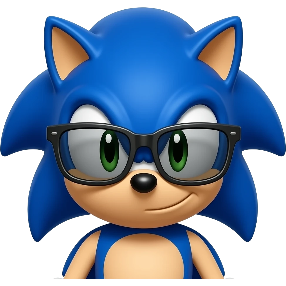 Sonic emoji with cool glasses on emoji