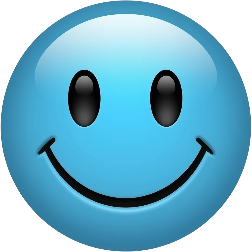 Classic smiley, but blue emoji