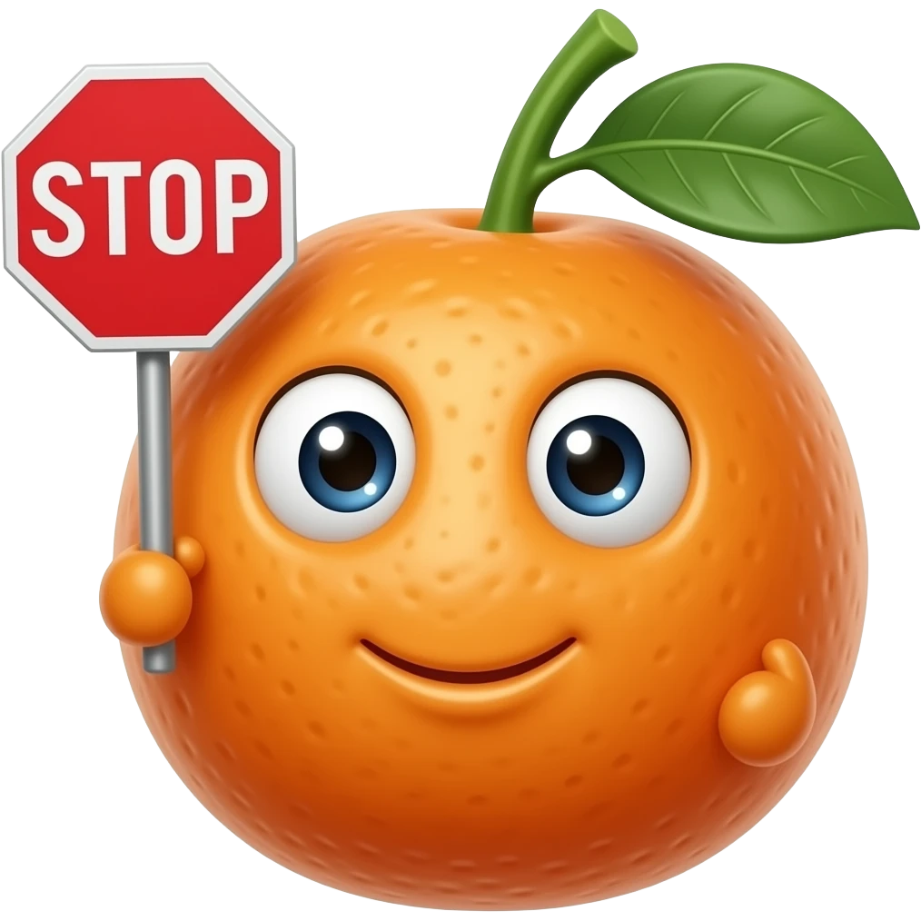 sexy kumquat holding stop sign emoji