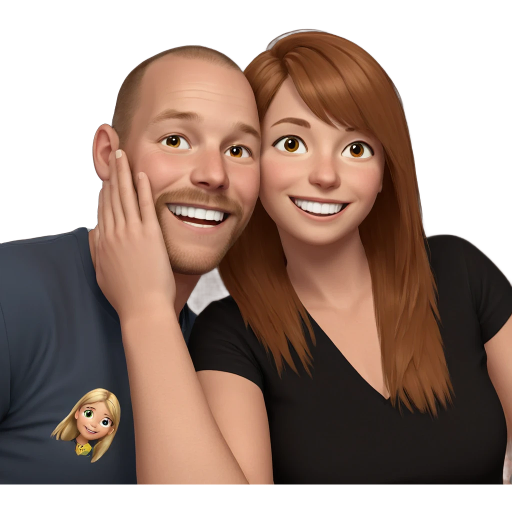 smiling girl with boys emoji