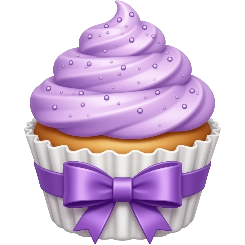 Purple Ribboned Purple cupcake emoji