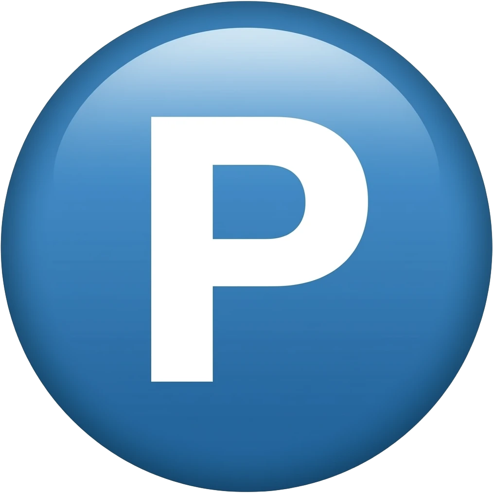 letter P in circle with blue colour emoji