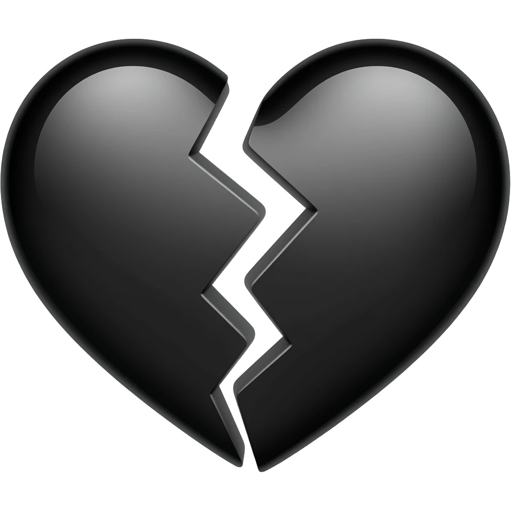 Black heart broken emoji