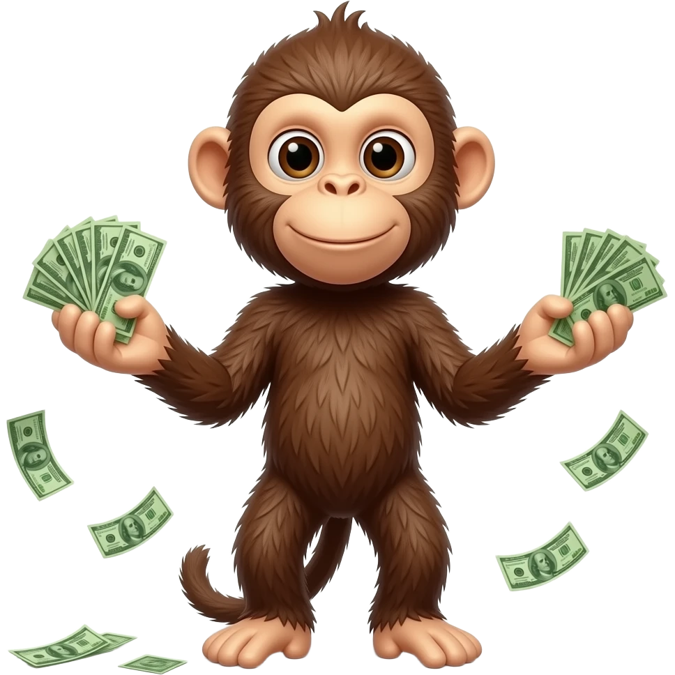 monkey emoji spreading money emoji