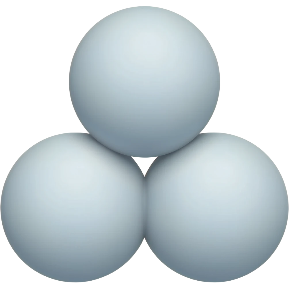 snowball pile of 3 with little barely grey and is white shine, 2 next to eachother 1 on top. emoji