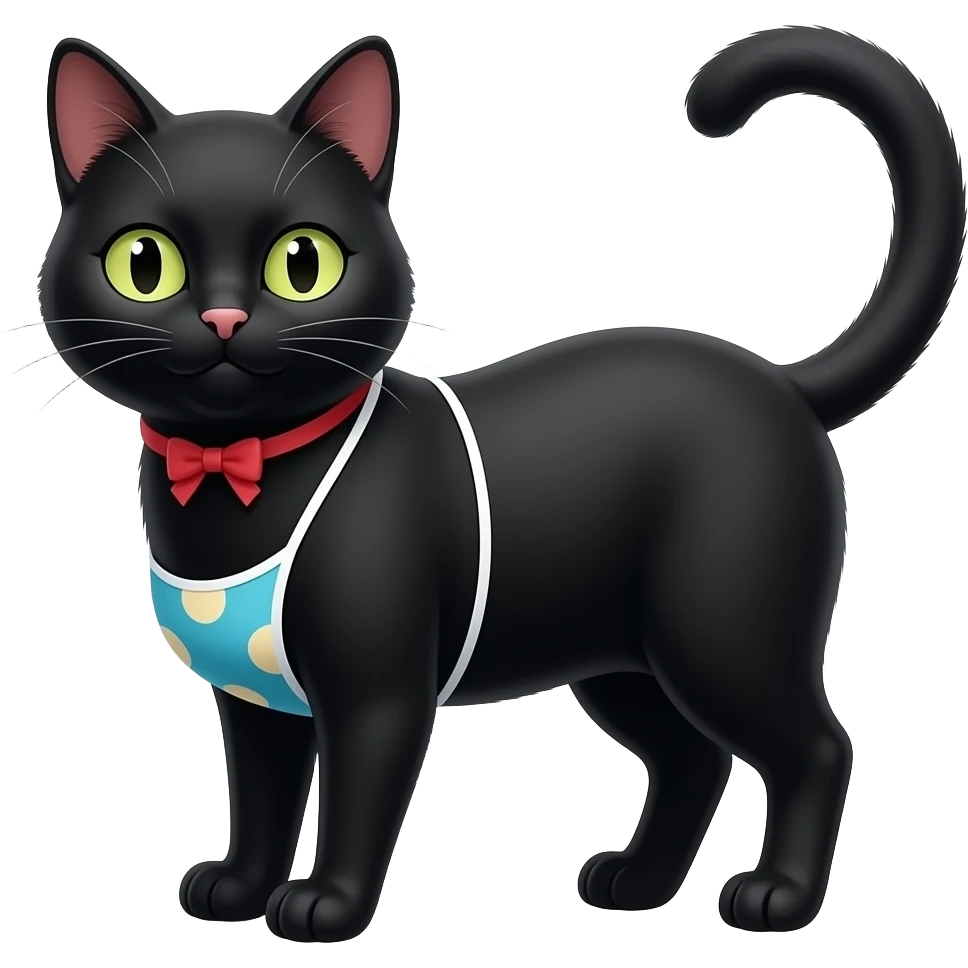 black cat in bikini emoji