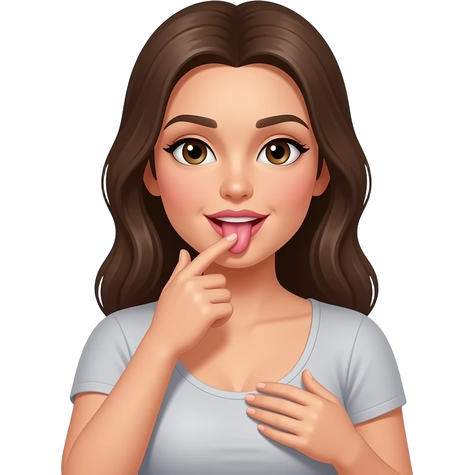 A woman licks her own nipple not finger but breast nipple emoji