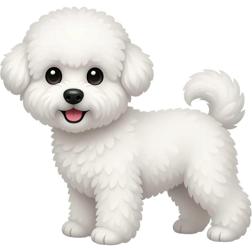🐶✏ white dog Bichon writing emoji