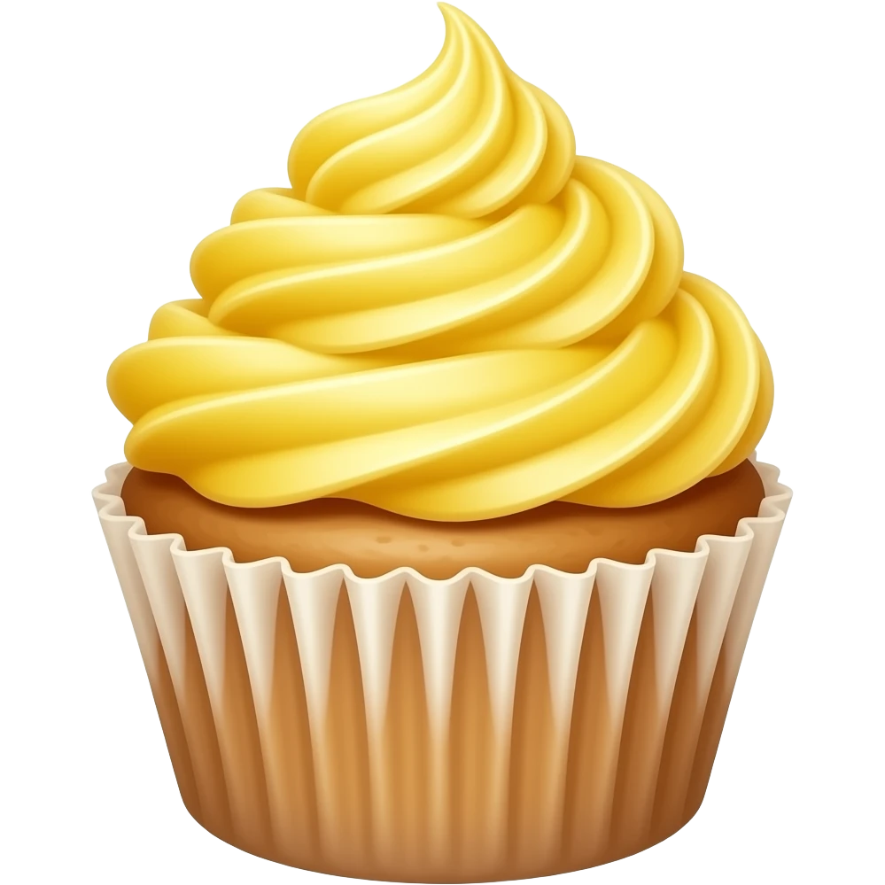 Cupcake with yellow icing emoji