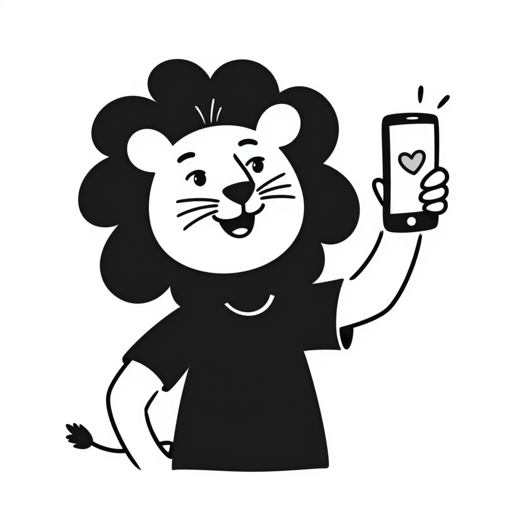 Selfie lion emoji